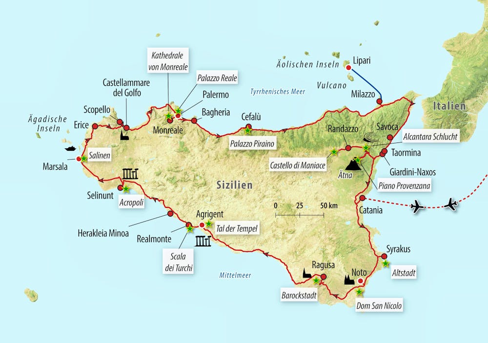 Ihre Reiseroute IT-MWSIG – © Eberhardt TRAVEL 