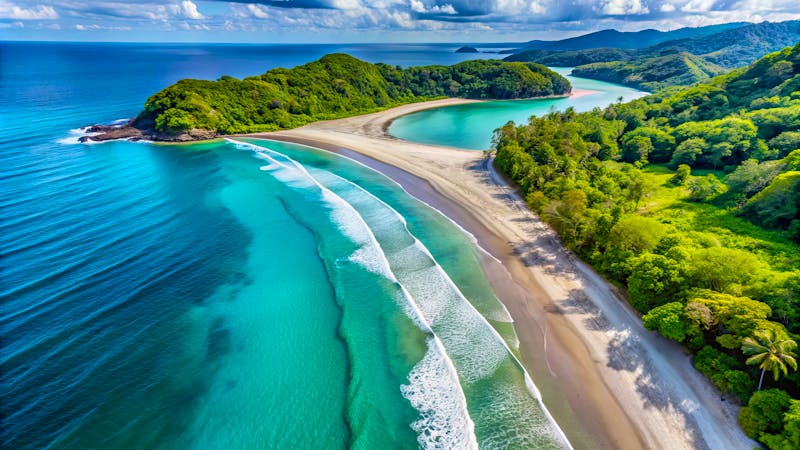  Samara in Costa Rica - Luftaufnahme des Strandes mit weißem Sand und türkisfarbenem Meer - ©Sujid - stock.adobe.com