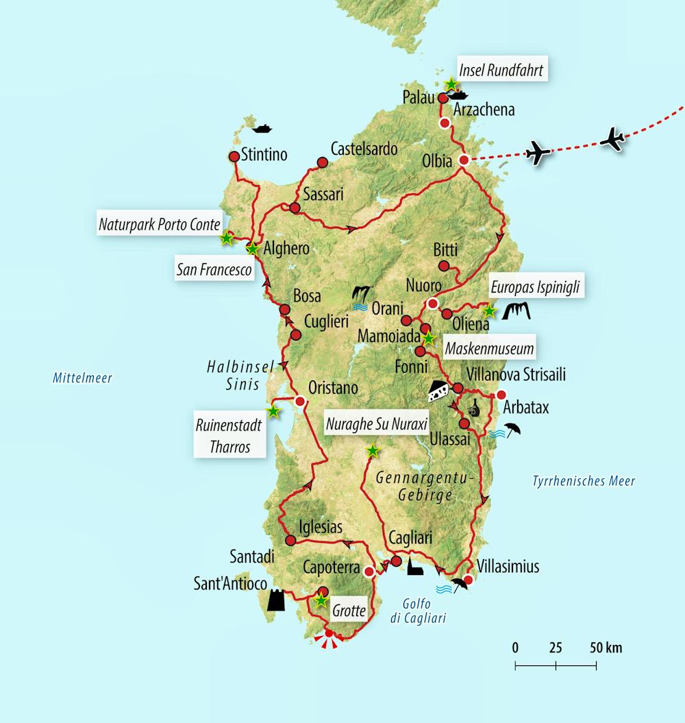 Ihre Reiseroute IT-MWSAG – © Eberhardt TRAVEL