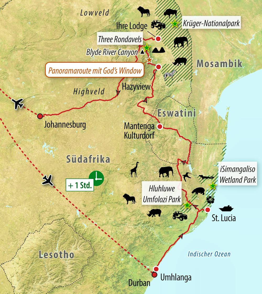 Ihre Reiseroute &ndash; &copy; Eberhardt TRAVEL