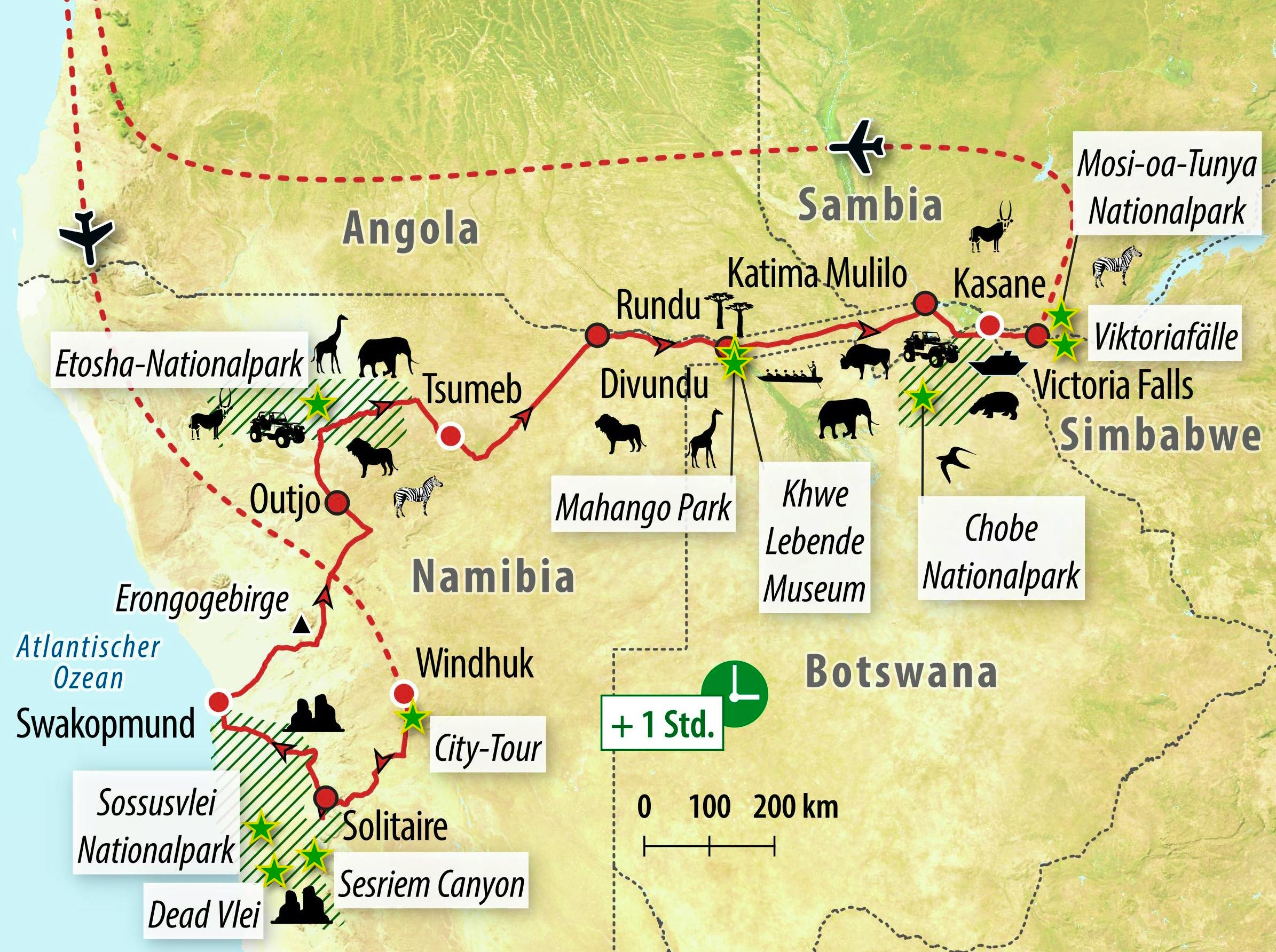 Rundreise: Erlebnisse in Namibia, Botswana & Simbabwe