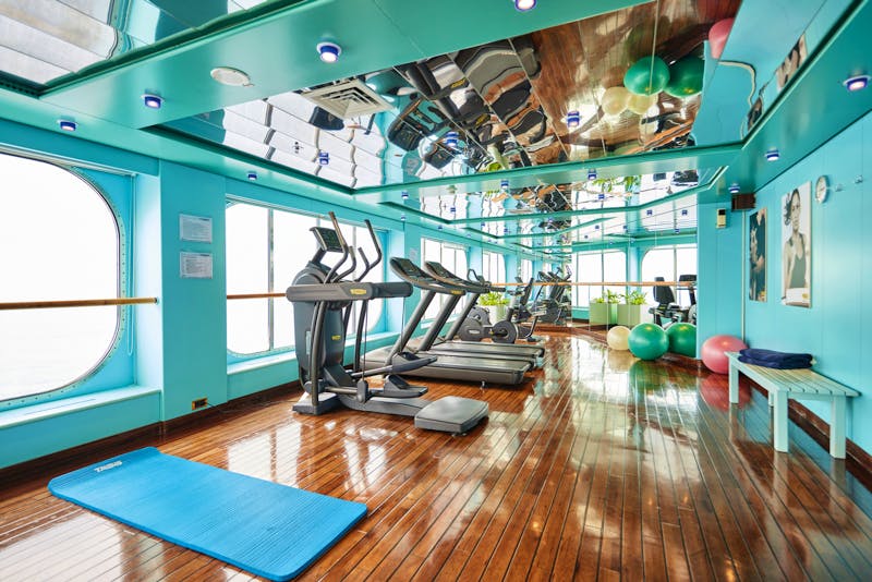 MS Hamburg - Fitnessbereich mit Panorama-Meerblick - ©PLANTOURS Kreuzfahrten