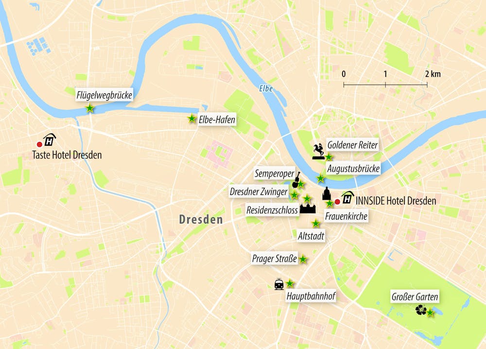 Stadtkarte Dresden – © Eberhardt TRAVEL