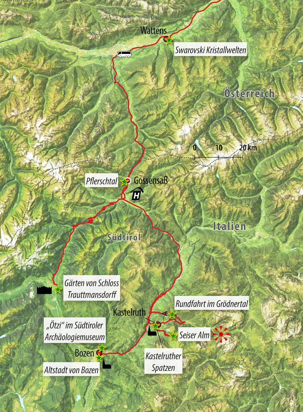 Ihre Reiseroute IT-SUDBH &ndash; &copy; Eberhardt TRAVEL