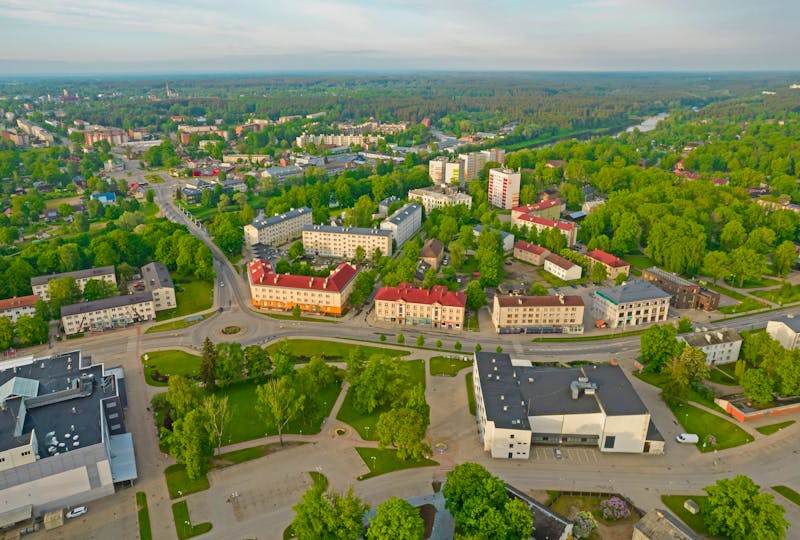 Luftansicht auf Valmiera - ©Mareks  - Adobe Stock