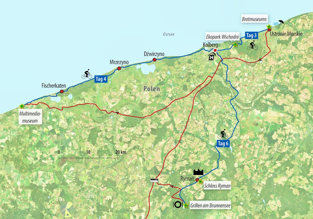 Ihre Reiseroute PL-EBIKE mit örtliche Reiseleitung  – © Eberhardt TRAVEL 