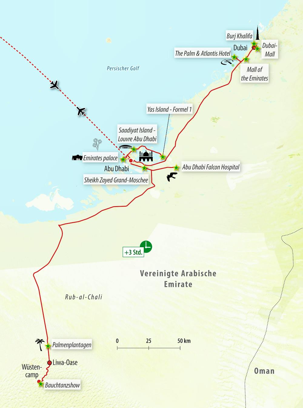 Ihre Reiseroute AE-YYABU – © Eberhardt TRAVEL