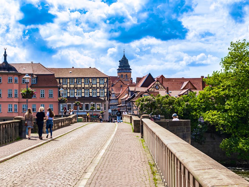 Werra Brücke in die Altstadt von Hann. Münden - ©WD Suncrest - stock.adobe.com