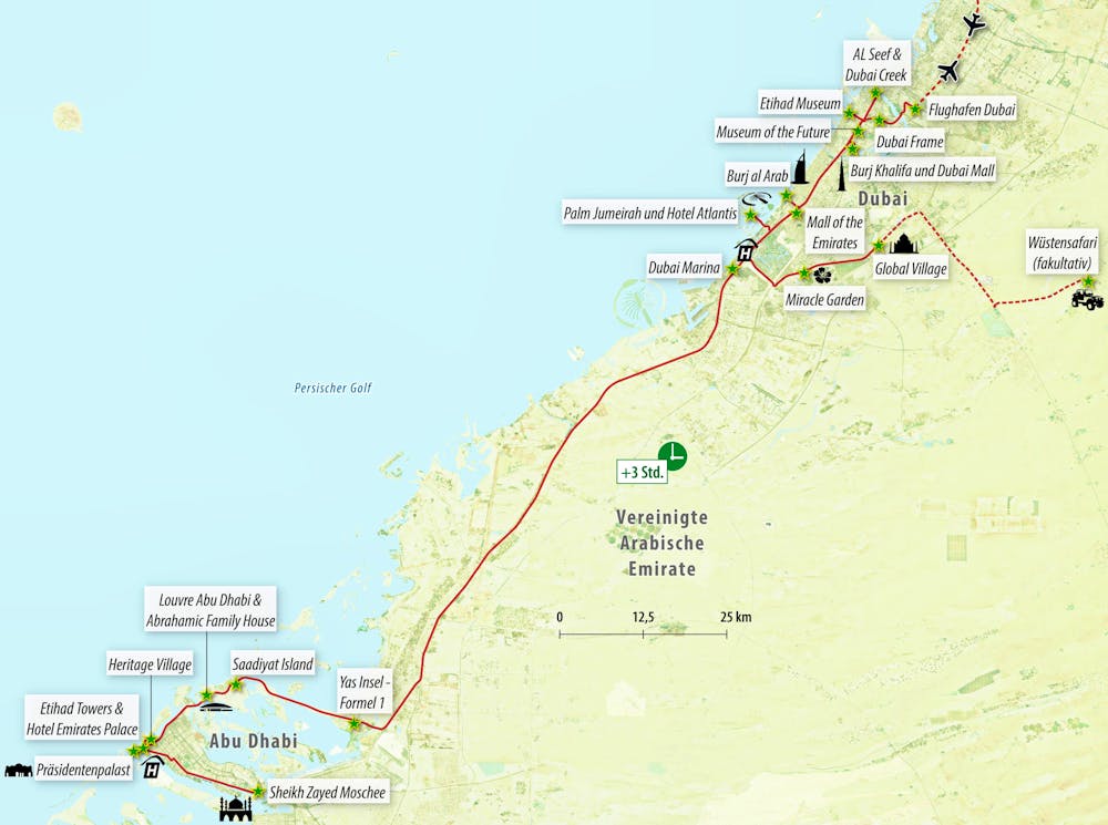 Ihre Reiseroute AE-EXPO8  – © Eberhardt TRAVEL 
