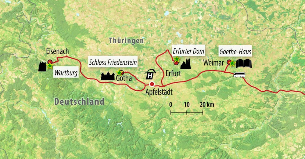 Ihre Reiseroute DE-WWERF – © Eberhardt TRAVEL