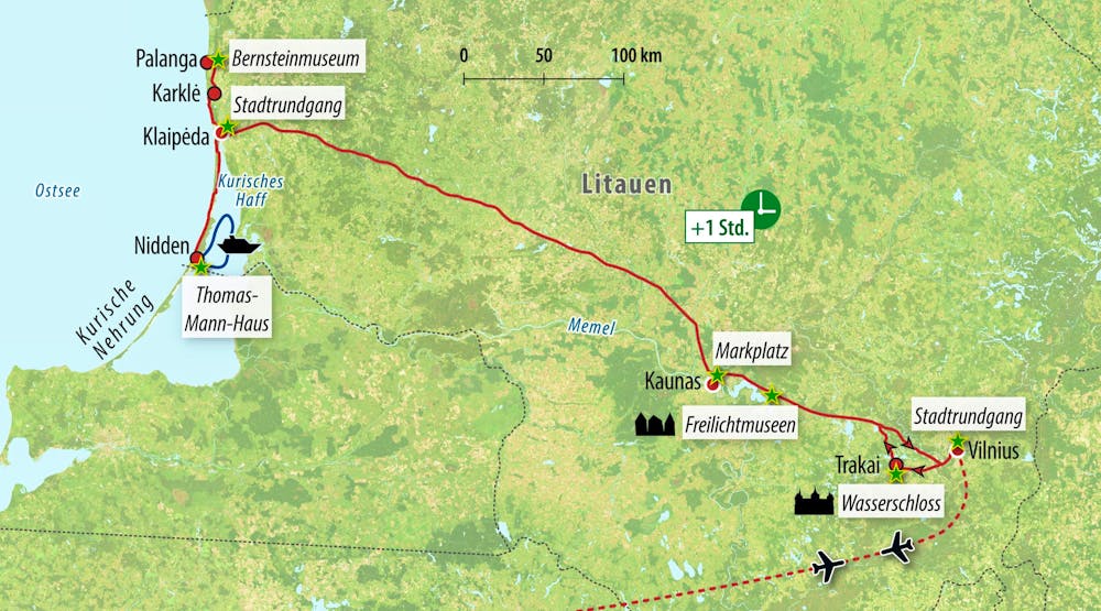 Ihre Reiseroute LT-BALTI – © Eberhardt TRAVEL