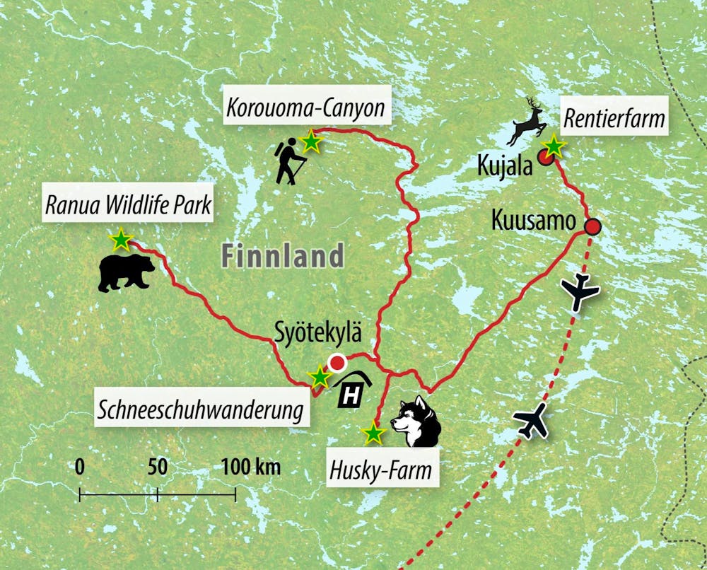 Ihre Reiseroute FI-VCREN  – © Eberhardt TRAVEL 