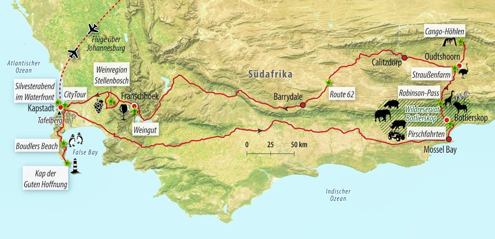 Ihre Reiseroute ZA-YYAFK – © Eberhardt TRAVEL