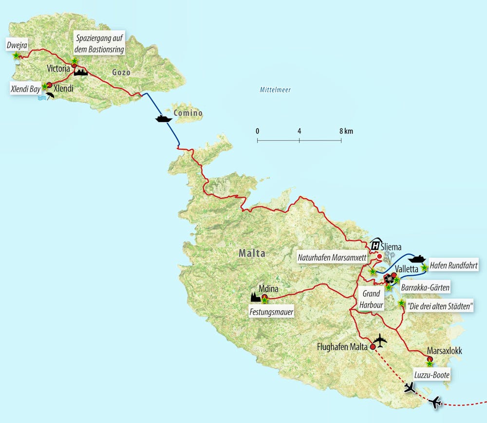 Ihre Reiseroute MT-YYMAL – © Eberhardt TRAVEL 