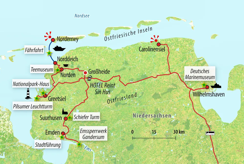 Ihre Reiseroute &ndash; &copy; Eberhardt TRAVEL