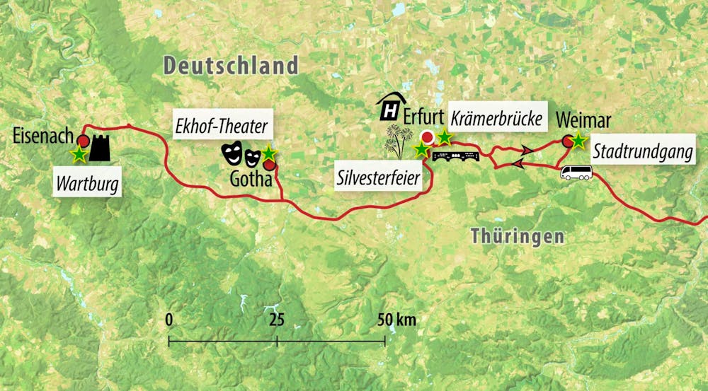 Ihre Reiseroute DE-YYERF – © Eberhardt TRAVEL