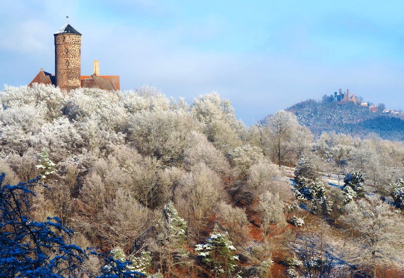 Zweiburgenblick mit Ludwigstein und Hanstein im Winter - Thüringen - ©lebrac - stock.adobe.com