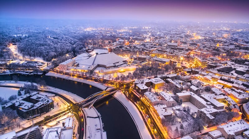 Vilnius von oben im Winter  - ©held by GoVilnius