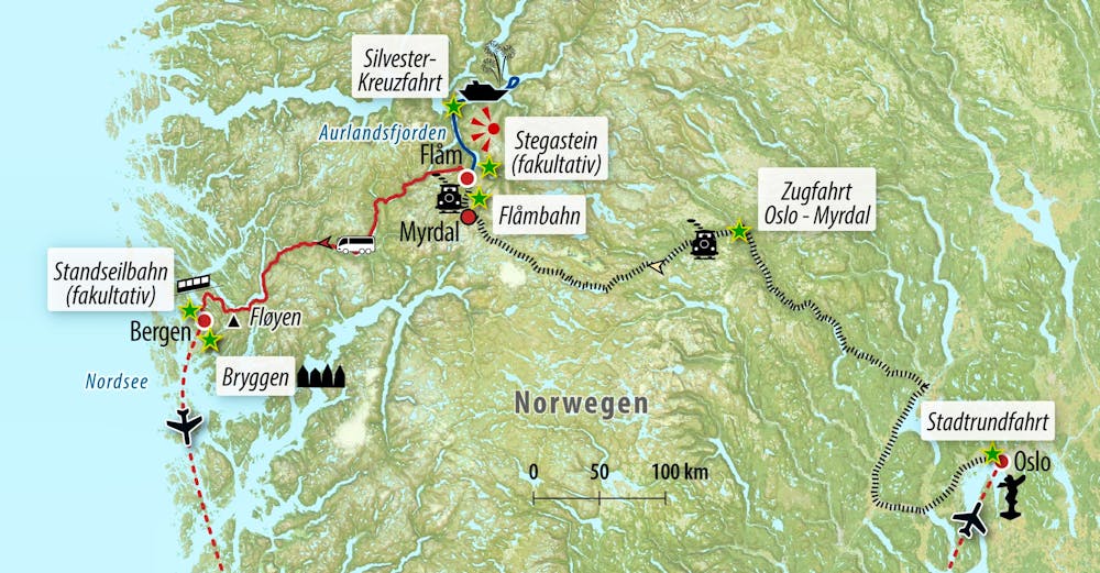 Ihre Reiseroute NO-YYFLA  – © Eberhardt TRAVEL 