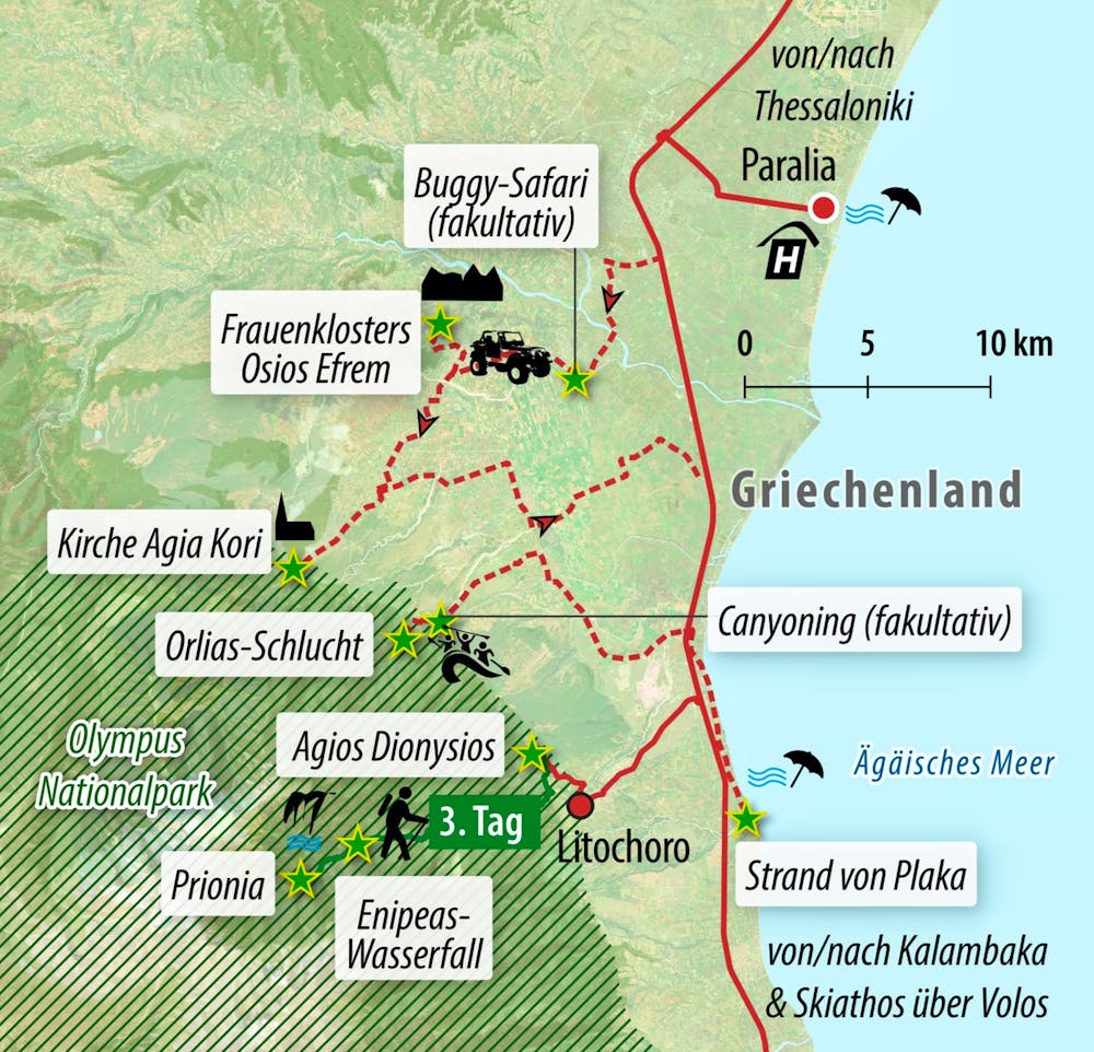 Ihre Reiseroute GR-YOGAA  – © Eberhardt TRAVEL 