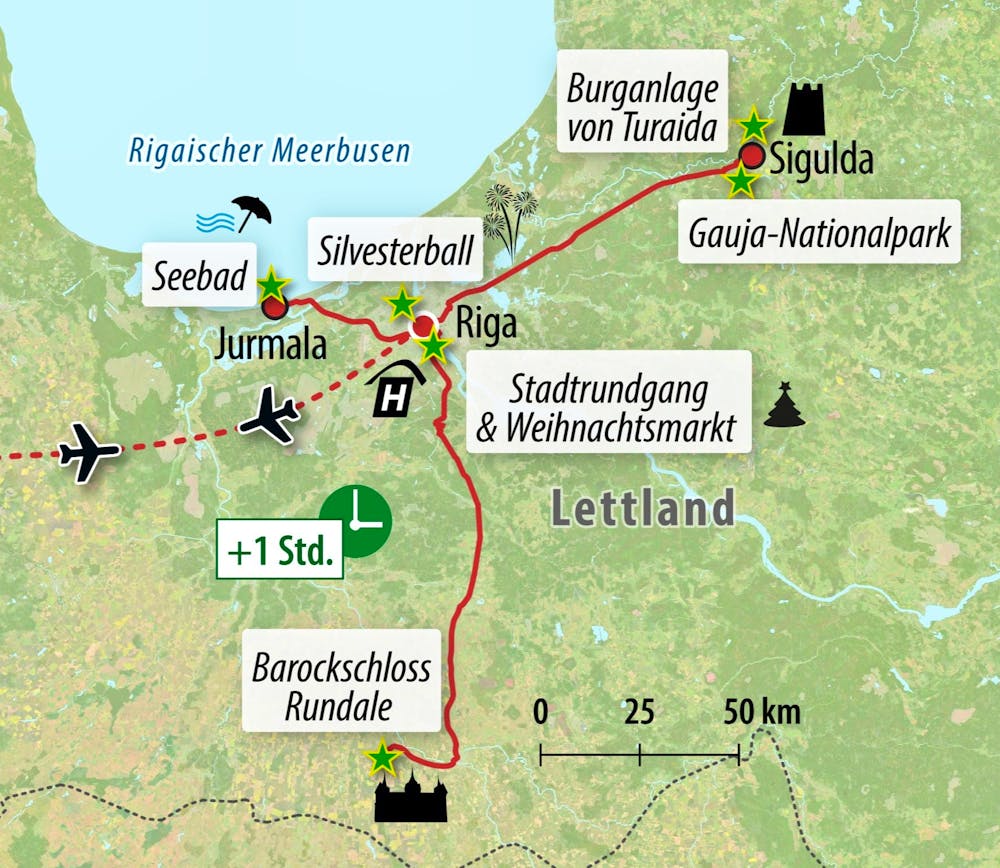 Ihre Reiseroute LV-YYRIX – © Eberhardt TRAVEL