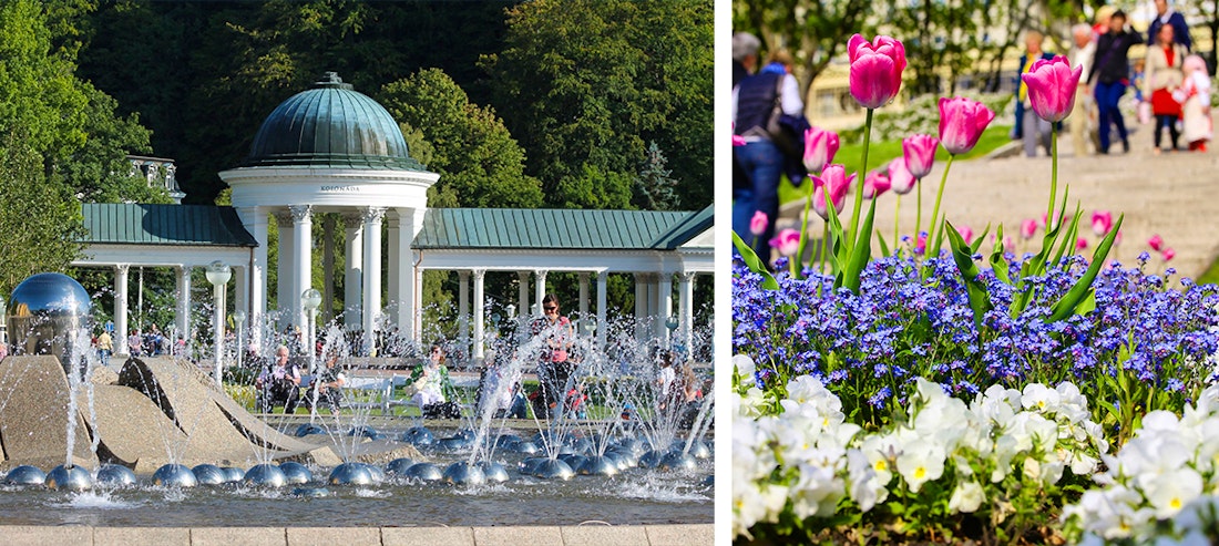 Marienbad im Böhmischen Bäderdreieck - Fontänen und Blütenpracht im Kurpark – © Tourismus Marienbad - V. Simeonova & Ivana Mottlova