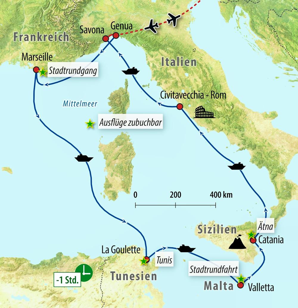 Ihre Reiseroute – © Eberhardt TRAVEL