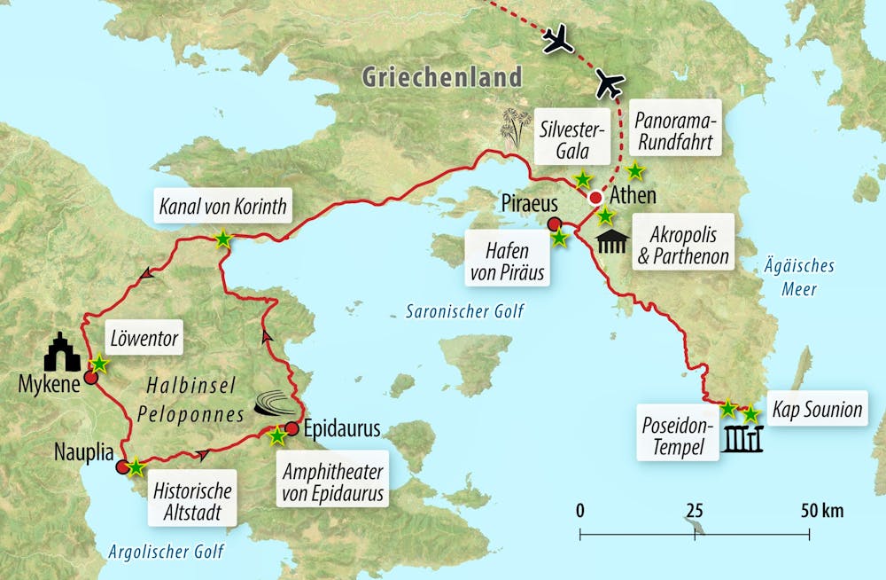 Ihre Reiseroute GR-YYATH web – © Eberhardt TRAVEL