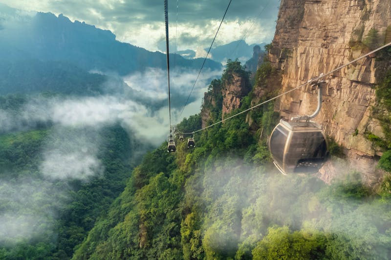 Tian Zhi Shan Gerbirge im Zhangjiajie National Park - Seilbahnfahrt auf den Tanzi - ©videobuzzing - stock.adobe.com