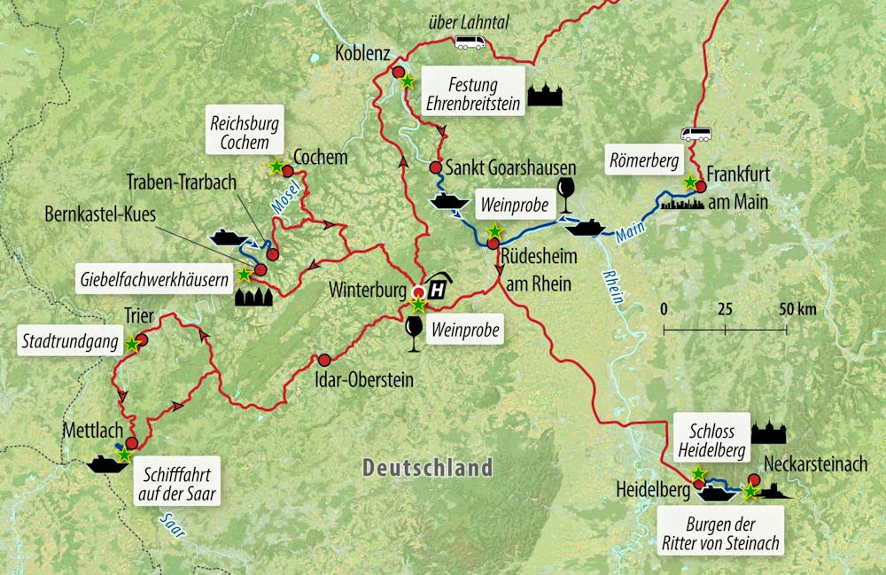 Ihre Reiseroute DE-FLUS6  – © Eberhardt TRAVEL 