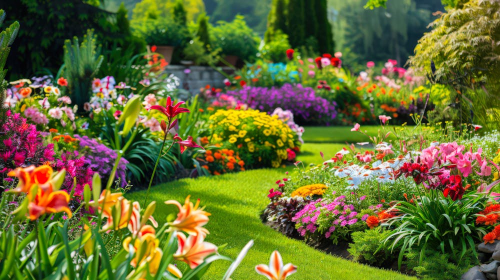 Fabenfroher Garten im Salzkammergut in Österreich &ndash; &copy; Thirawat - stock.adobe.com