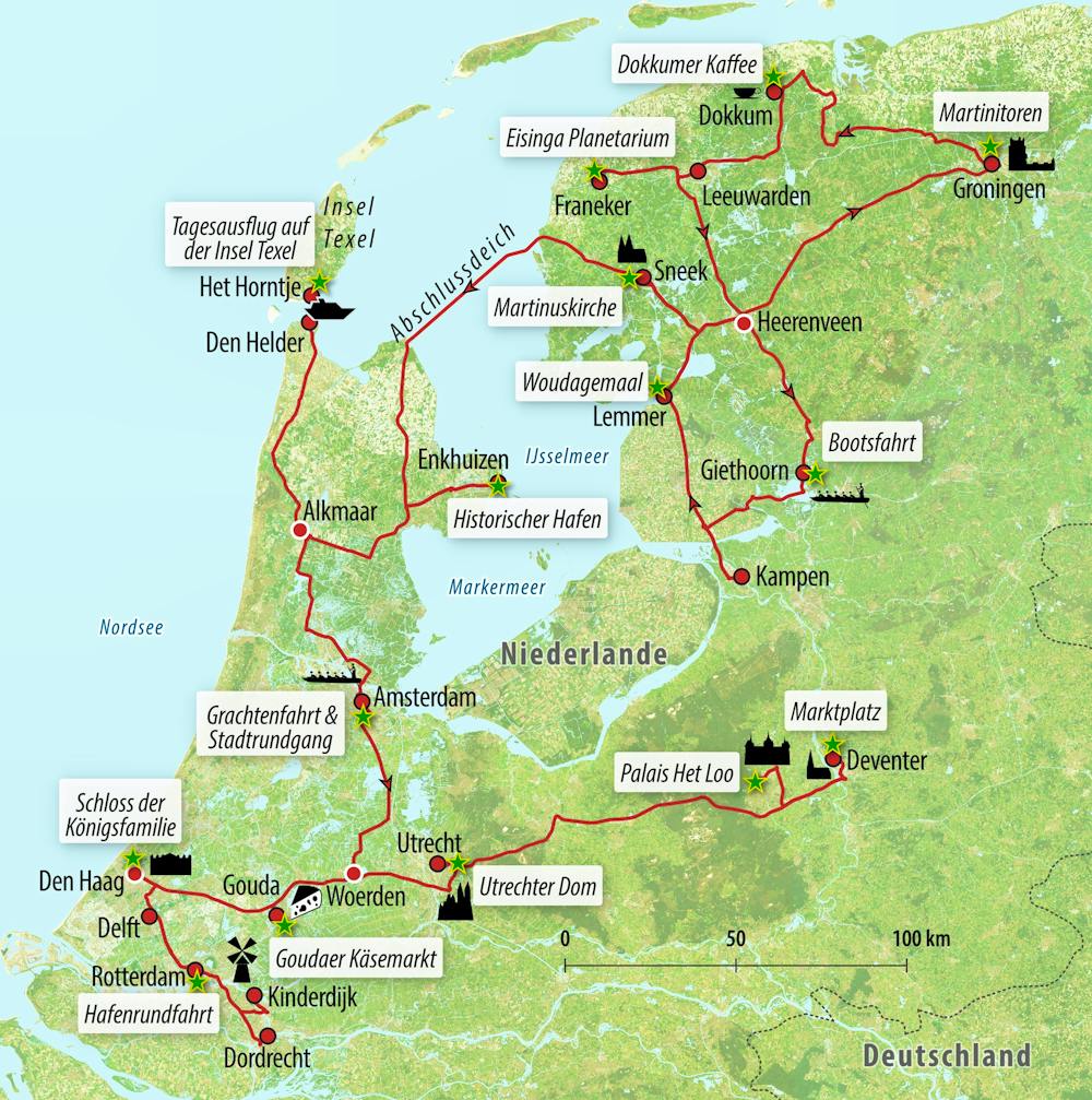 Ihre Reiseroute NL-MWHOL – © Eberhardt TRAVEL 