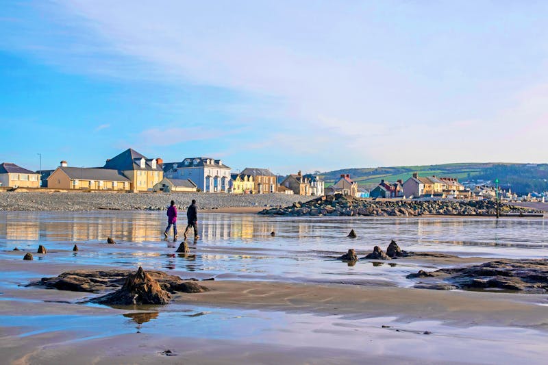 Strand mit dem versteinerten Wald im Küstenort Borth in Wales - ©JoeE Jackson - stock.adobe.com
