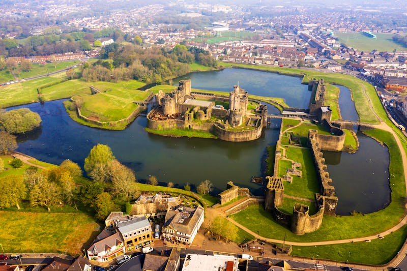 Caerphilly Castle in Wales - ©Mike George / Crown copyright - Visit Wales
