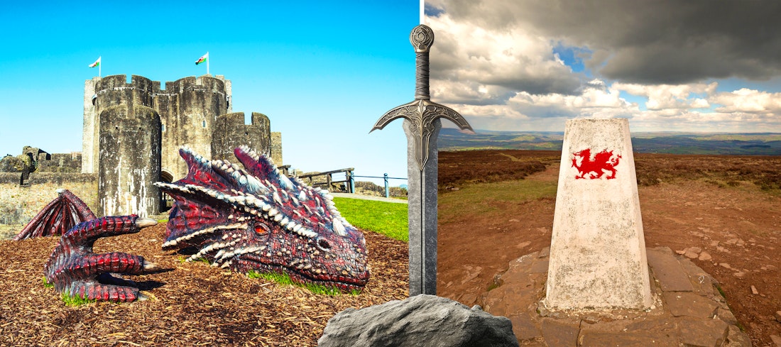 Walisischer Drache und Schwert Excalibur – © Crown copyright - Visit Wales