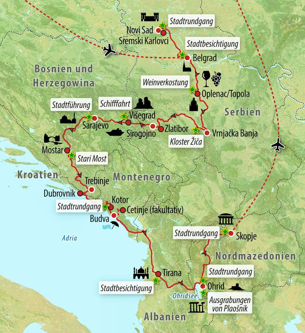 Ihre Reiseroute – © Eberhardt TRAVEL