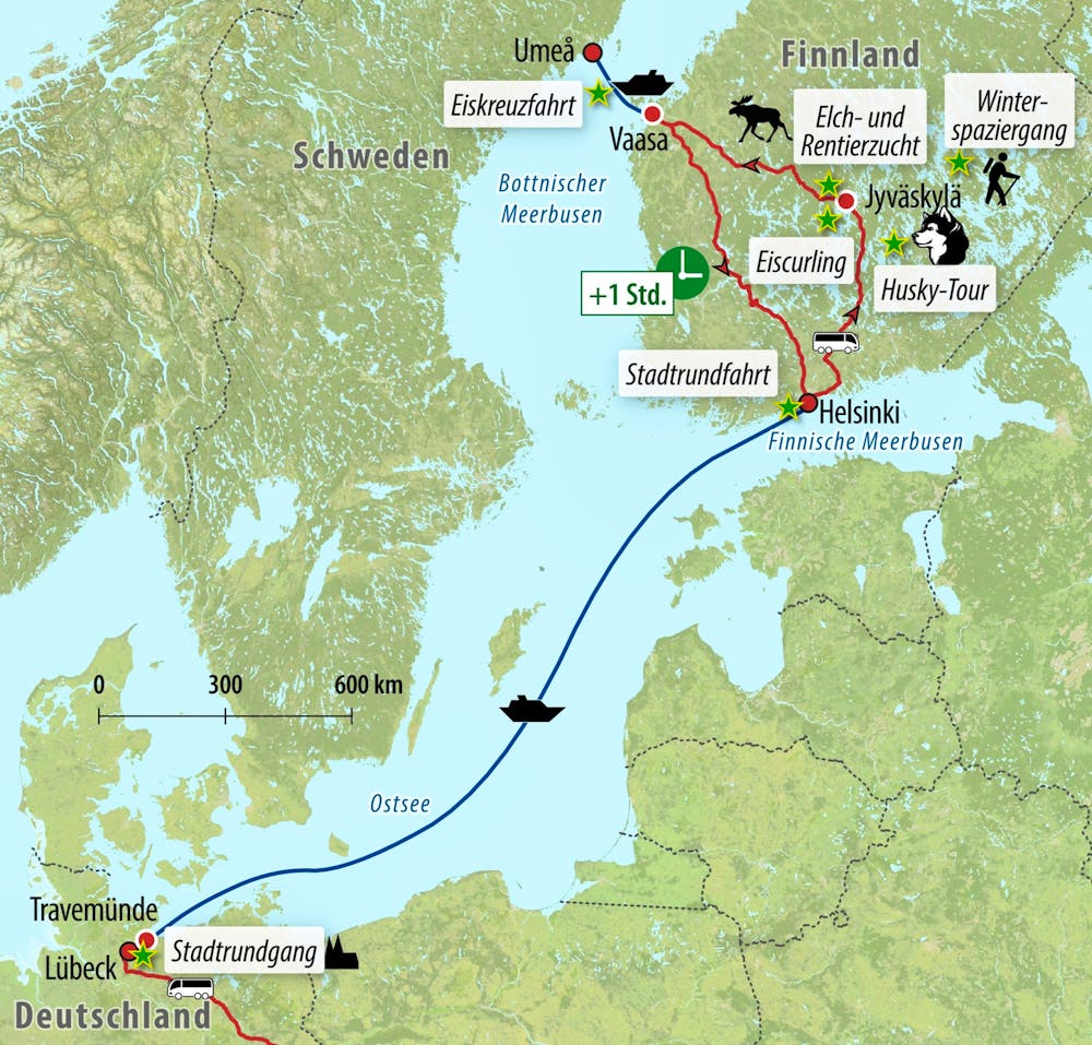 Ihre Reiseroute FI-WINFI – © Eberhardt TRAVEL 