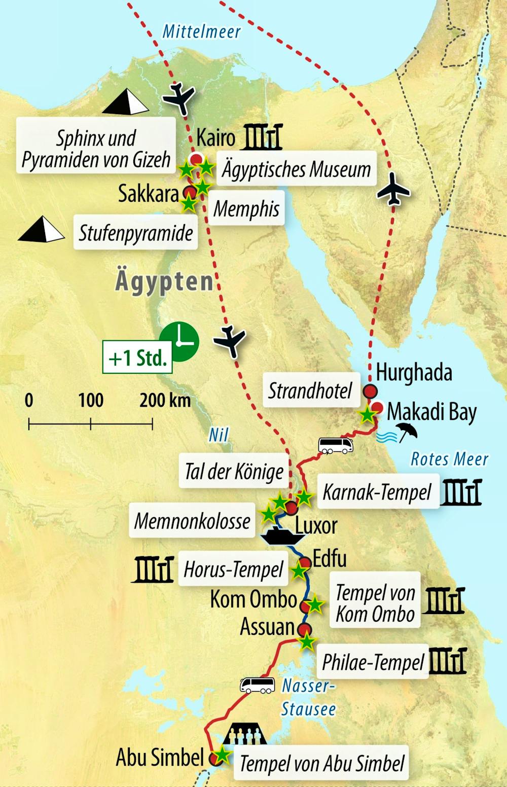 Ihre Reiseroute EG-EGYPT – © Eberhardt TRAVEL