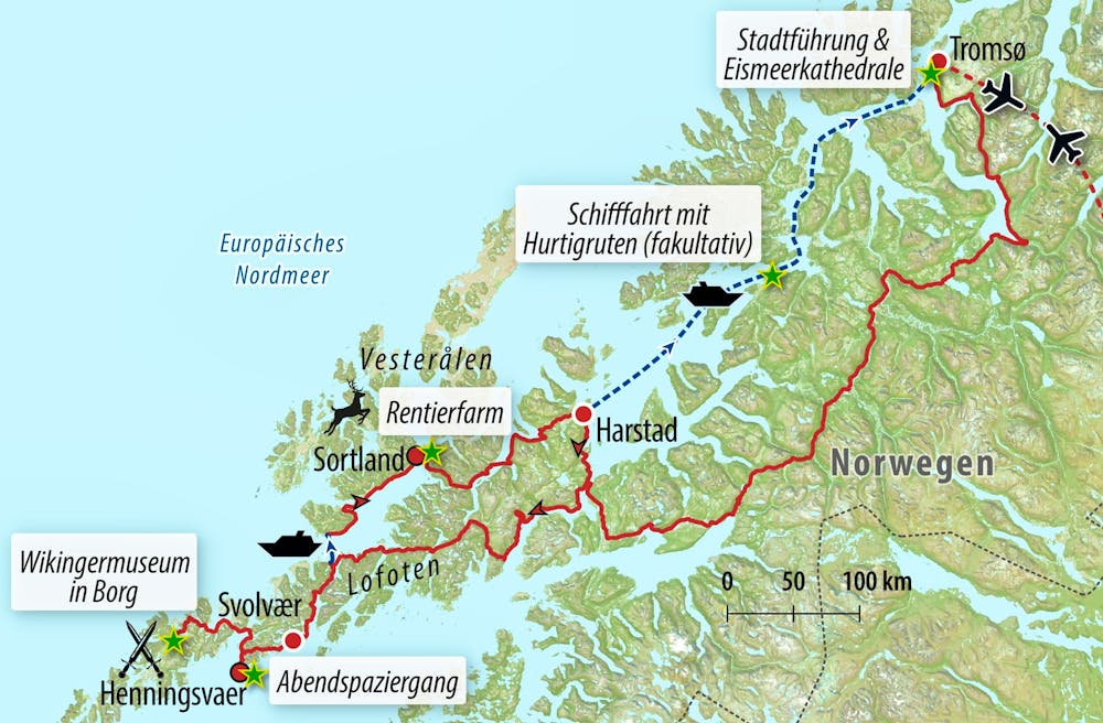 Ihre Reiseroute NO-VCLOF  – © Eberhardt TRAVEL