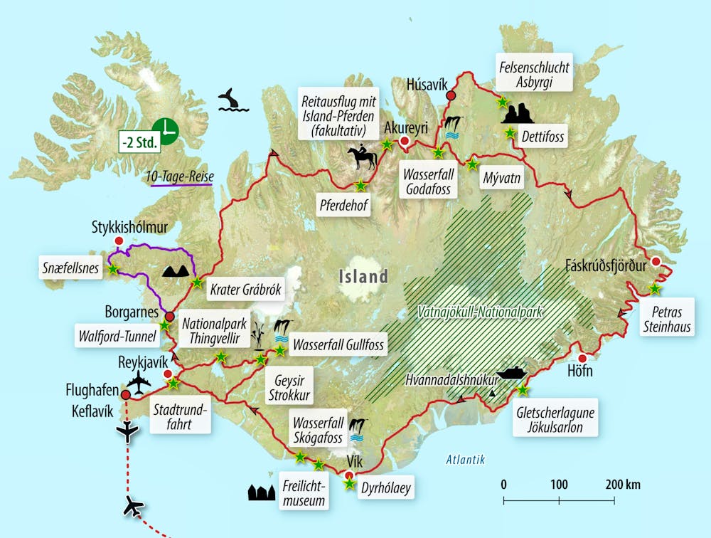 Ihre Reiseroute IS-RUN10 – © Eberhardt TRAVEL