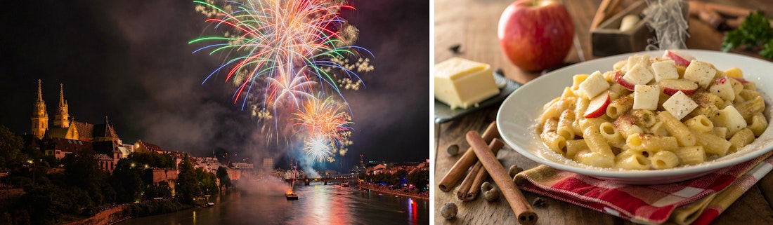 Basel Feuerwerk zum Nationalfeiertag und Älplermagronen – © Simona / ccLemon - stock.adobe.com