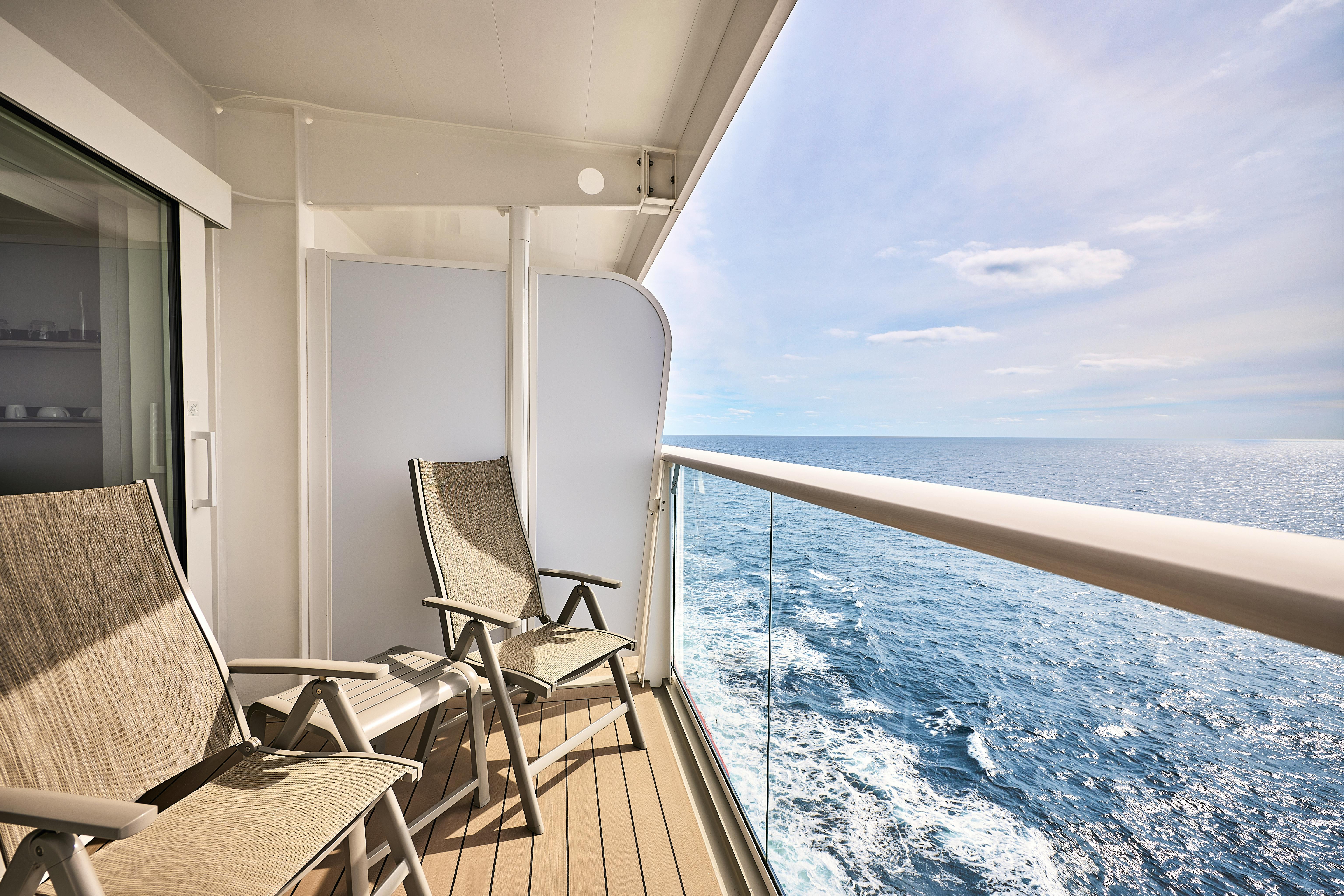 Balkon der Balkonkabine  auf der Mein Schiff Relax&nbsp;&ndash;&nbsp;&copy;&nbsp;René Supper