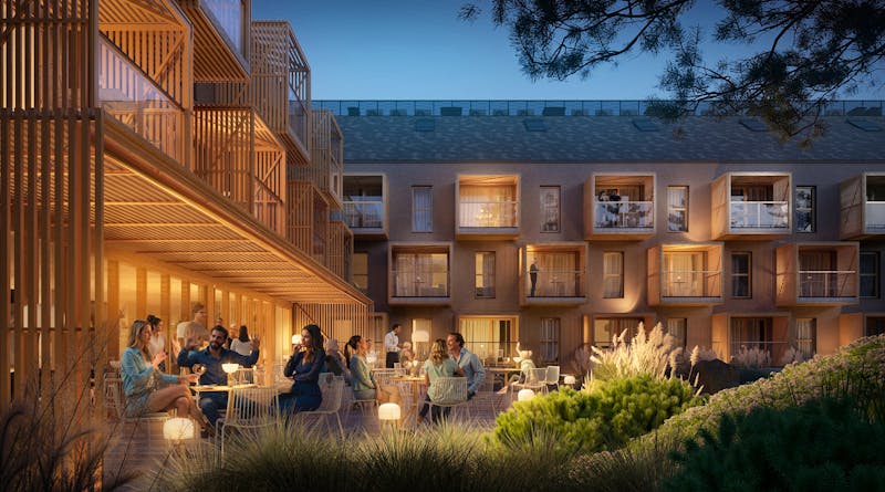 NICKEL Resort & Wellnest in Grzybowo bei Kolberg- Innenhof Terasse 1 – ©Nickel Resort & WellNest