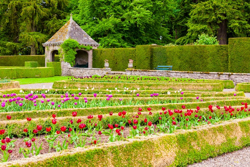 Garten im Glamis Castle, Schottland - © Richard Semik - Adobe Stock