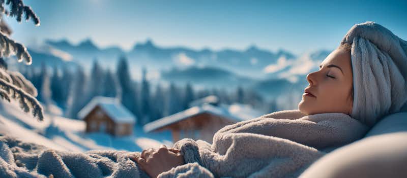 Schlafende Frau beim Winterurlaub - Eberhardt TRAVEL