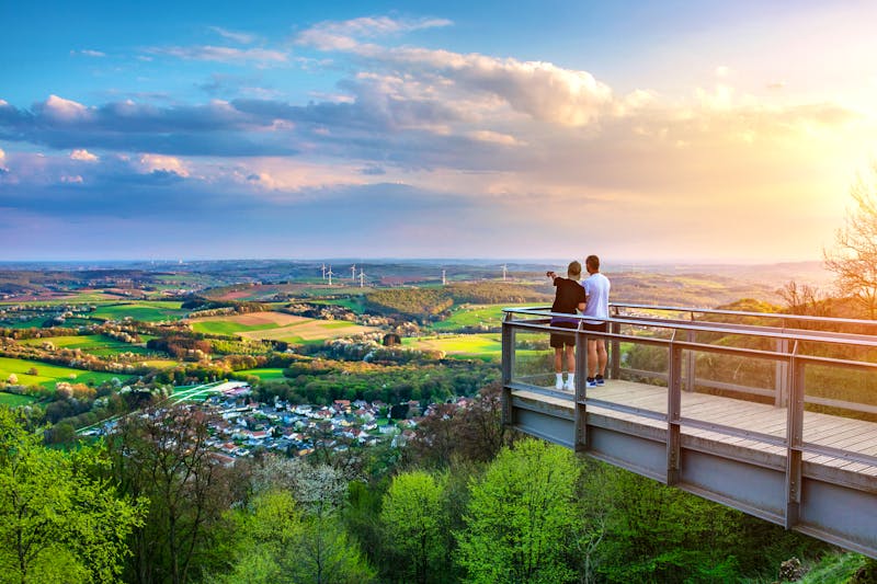 Blick vom Schaumberg mit Aussichtsplattform über Tholey - ©Petair - stock.adobe.com