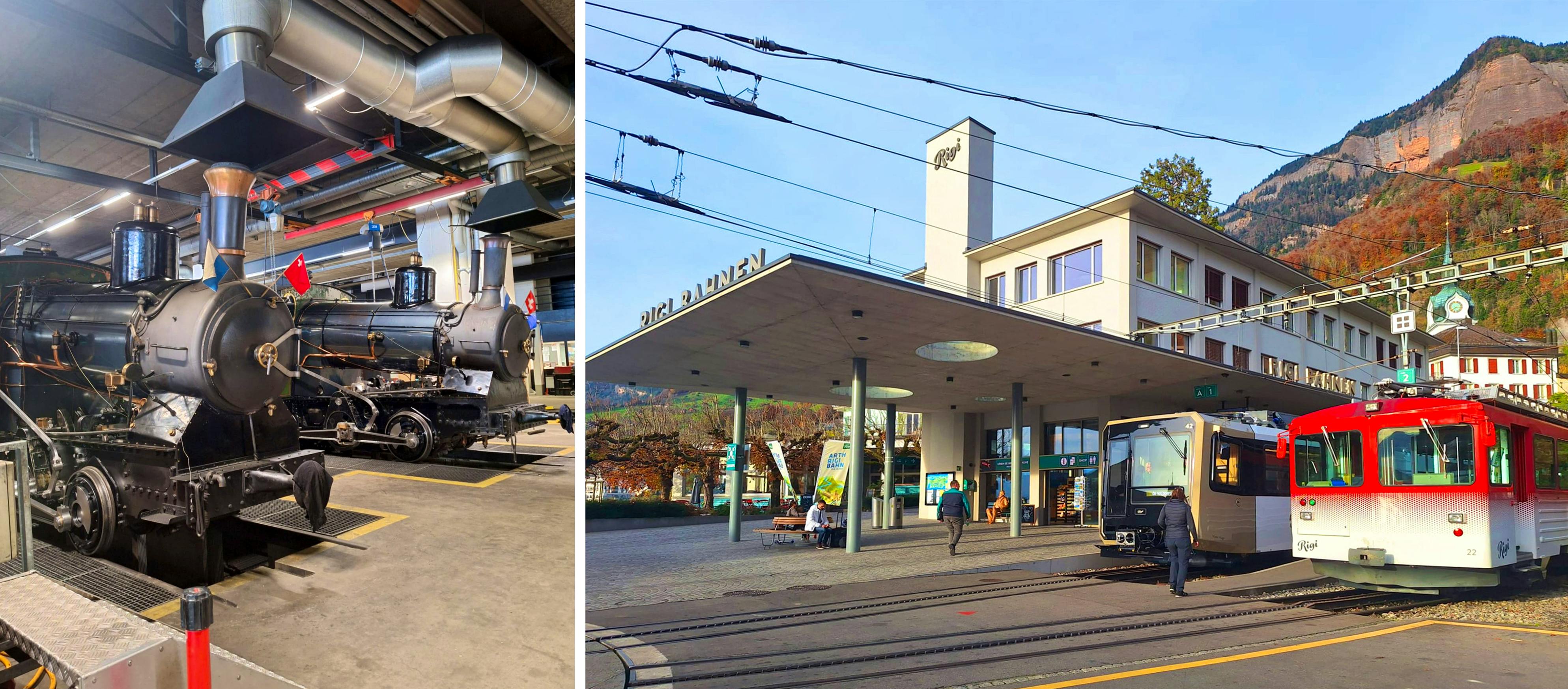 Rigi Bahnen - Depot und moderne Züge&nbsp;&ndash;&nbsp;&copy;&nbsp;Annette Probst-Weise - Eberhardt TRAVEL