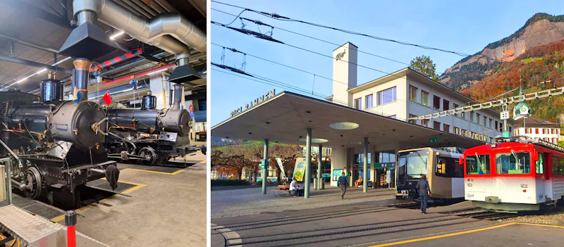 Rigi Bahnen - Depot und moderne Züge - &copy;Annette Probst-Weise - Eberhardt TRAVEL