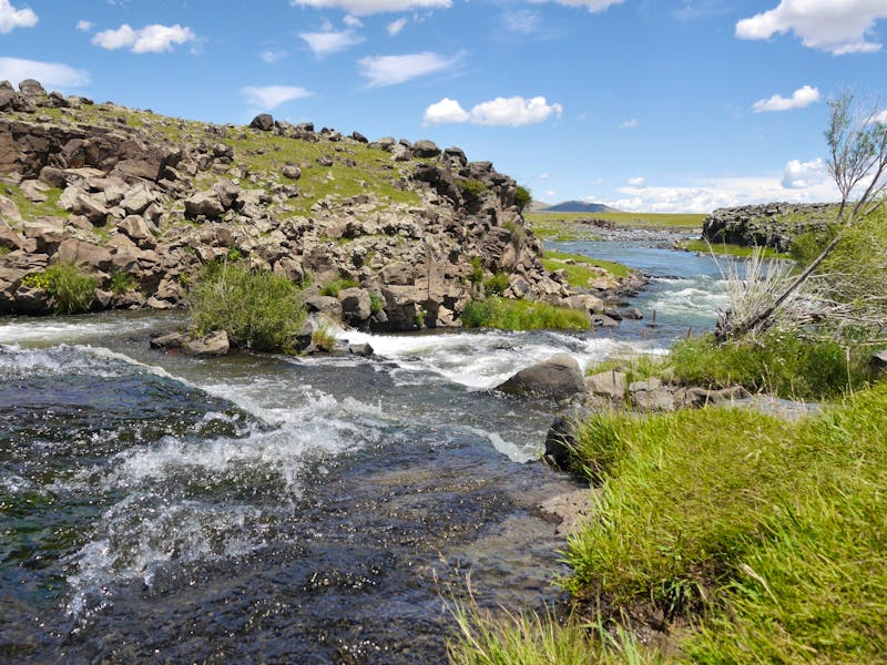 Mongolei Der kleine Wasserfall Baga Tsutgalan - &copy;Dr. Hendrik Rohland 
