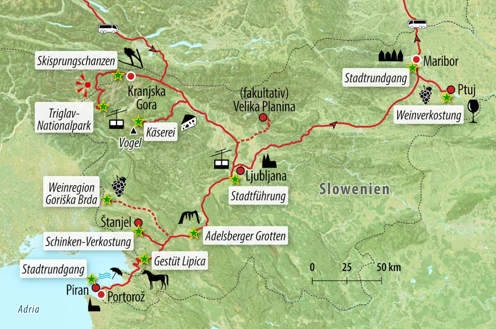 Ihre Reiseroute &ndash; &copy; Eberhardt TRAVEL